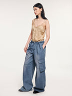 Washed french-union utility pants