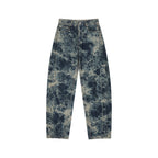 Tie-dye scimitar jeans