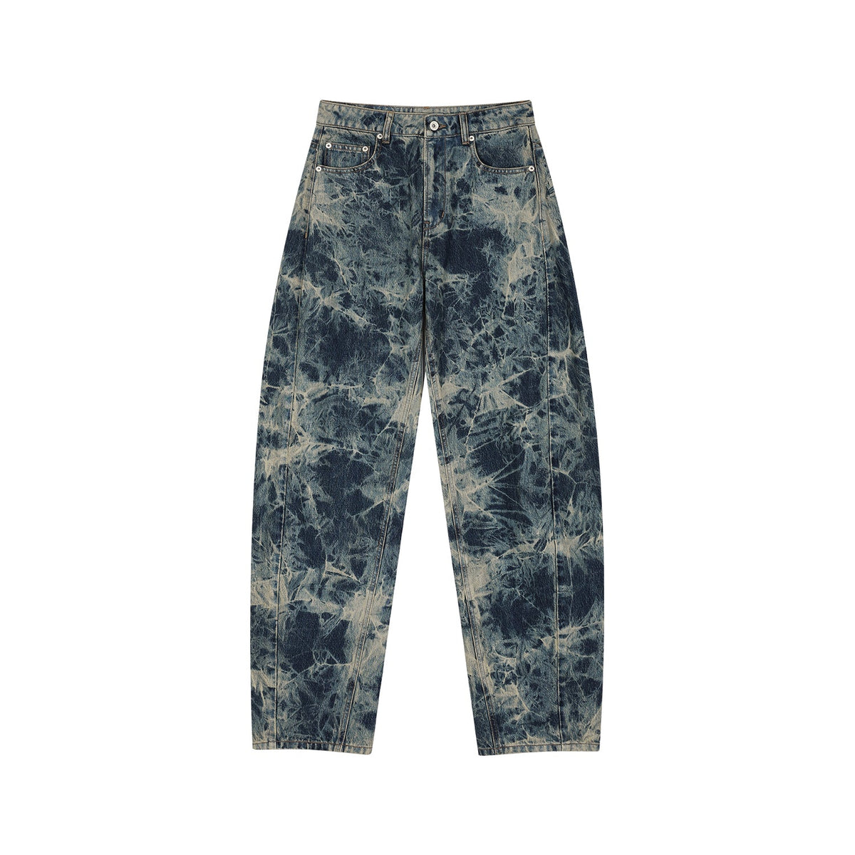 Tie-dye scimitar jeans