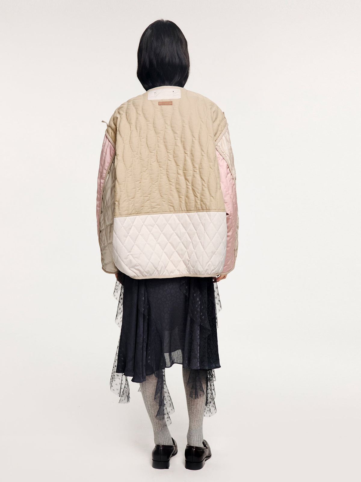 Color-block m65 quilted liner jacket