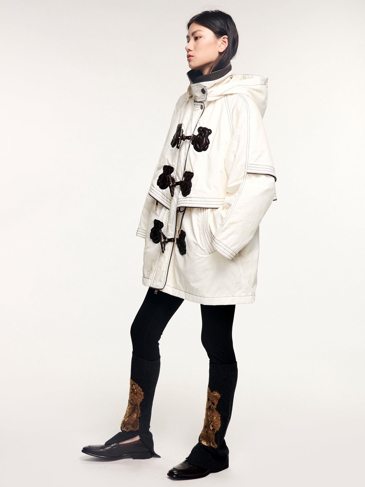 Sad bear parka cotton jacket