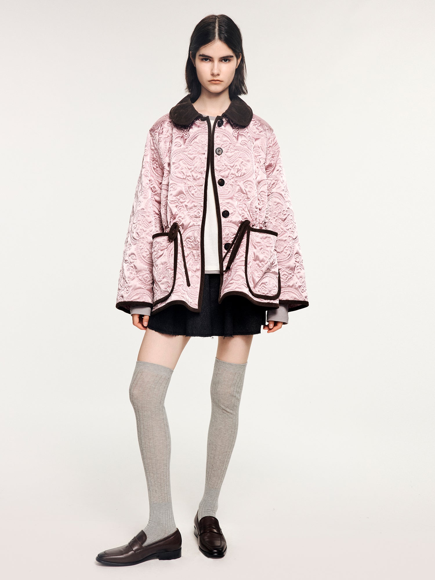 Classical motif quilted m65 liner jacket