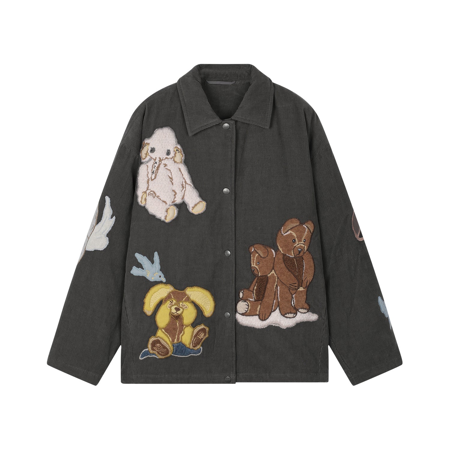 Fantasy elf padded jacket with 3D appliqué embroidery