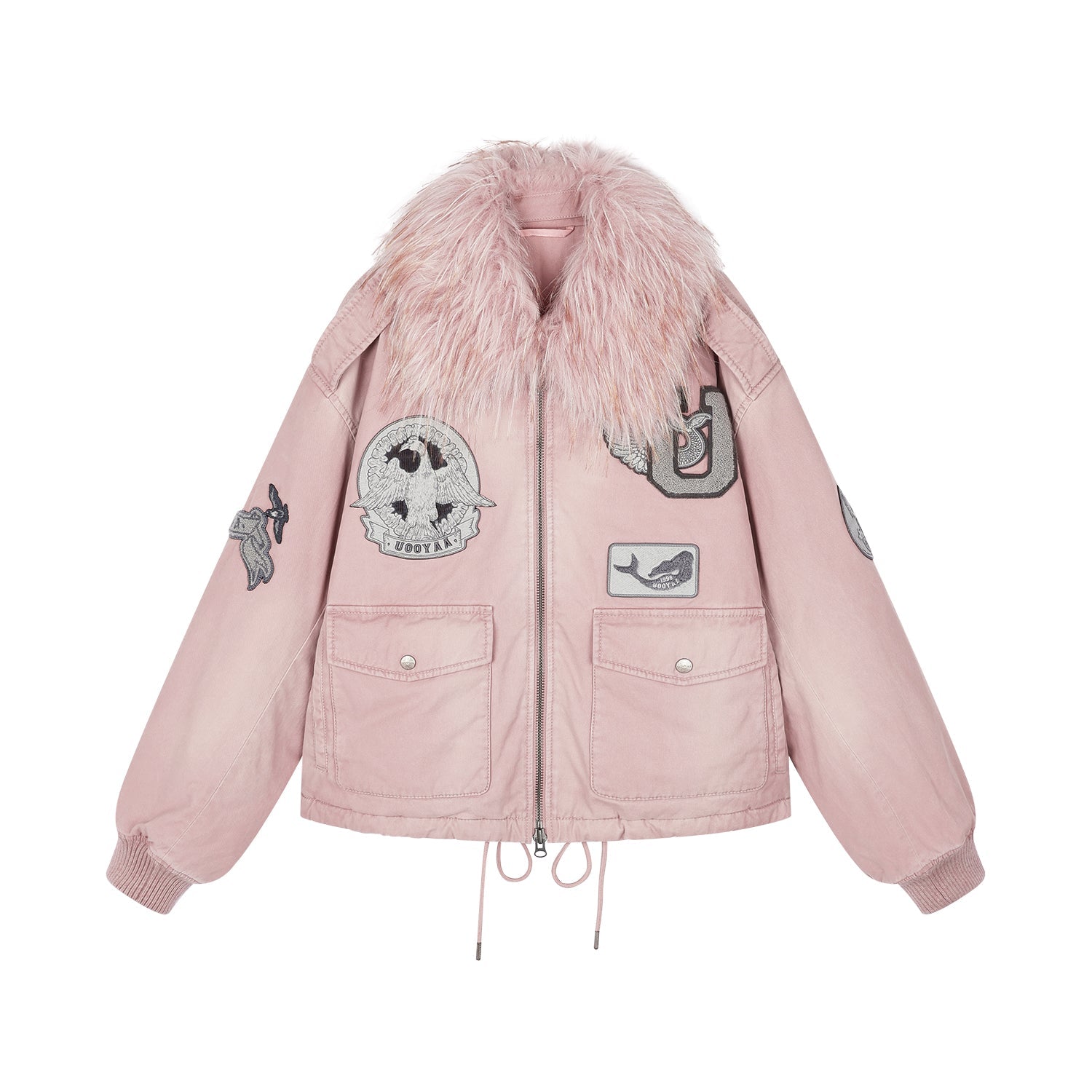 A2 style cotton bomber with patch details