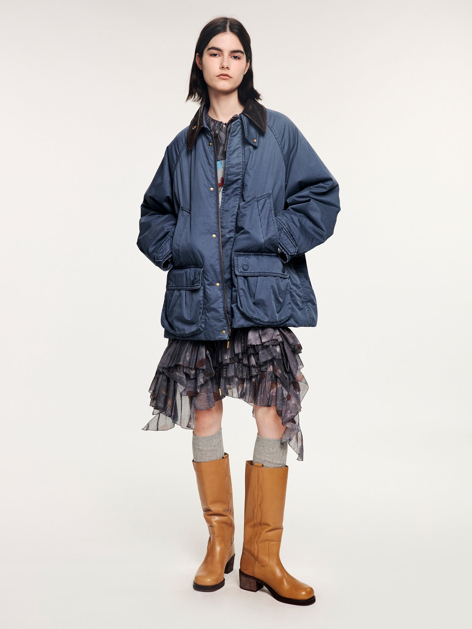 French union blue utility cotton jacket