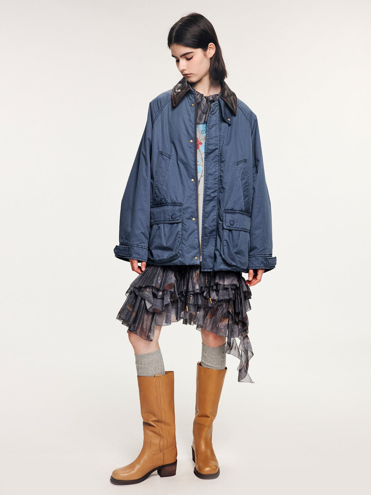 French union blue utility cotton jacket