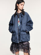 French union blue utility cotton jacket