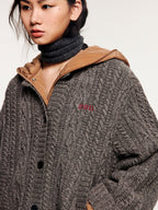 Two-piece layered cardigan-style padded jacket