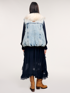Type 3 shearling collar padded denim vest