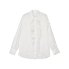Classical ruched lace shirt