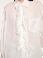 Classical ruched lace shirt