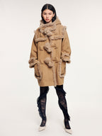 Faux fur fisherman coat
