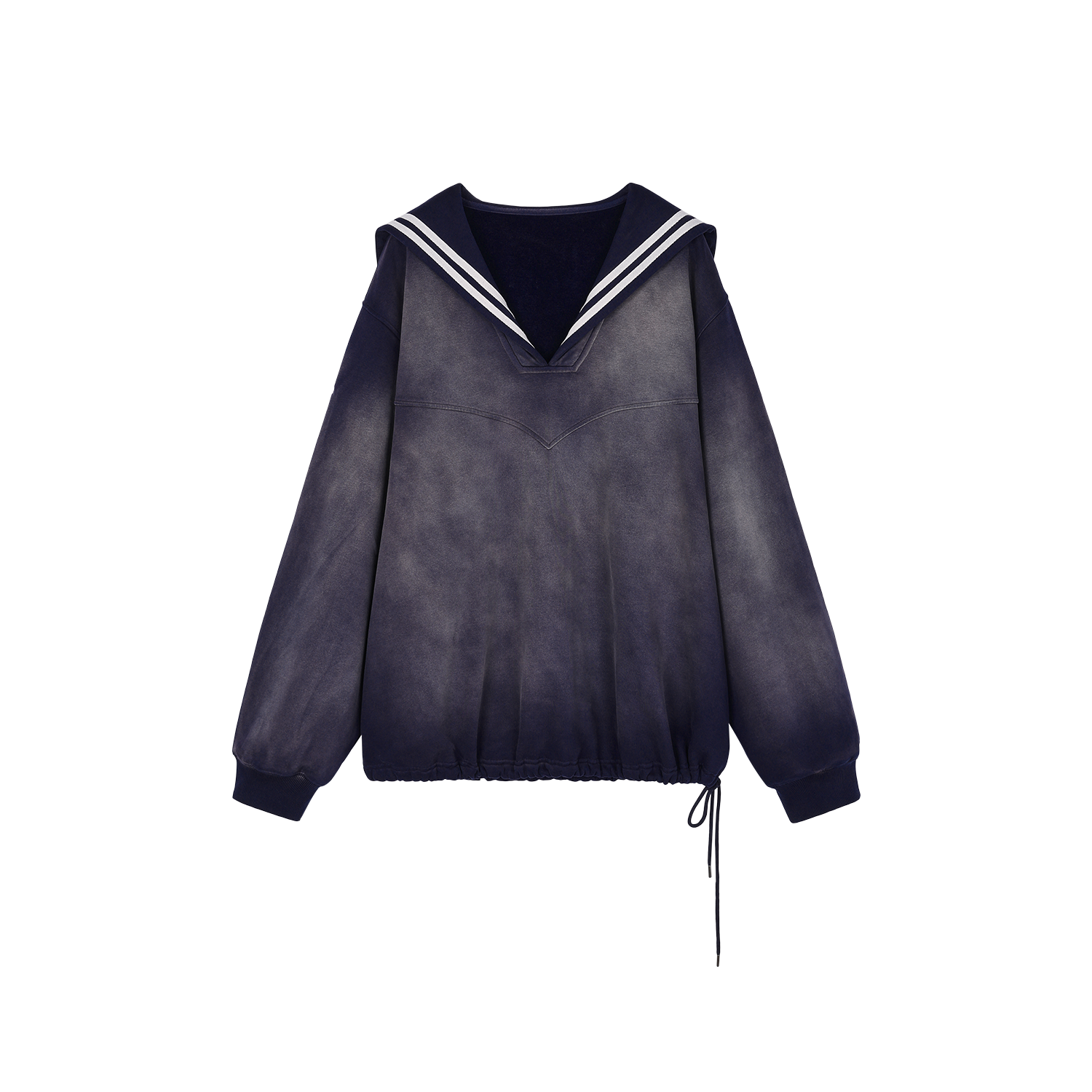 Collar sweatshirt in faded navy