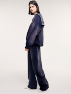 Collar sweatshirt in faded navy