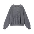 Sad bear embroidered hoodie