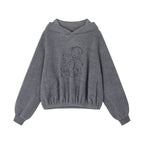 Sad bear embroidered hoodie