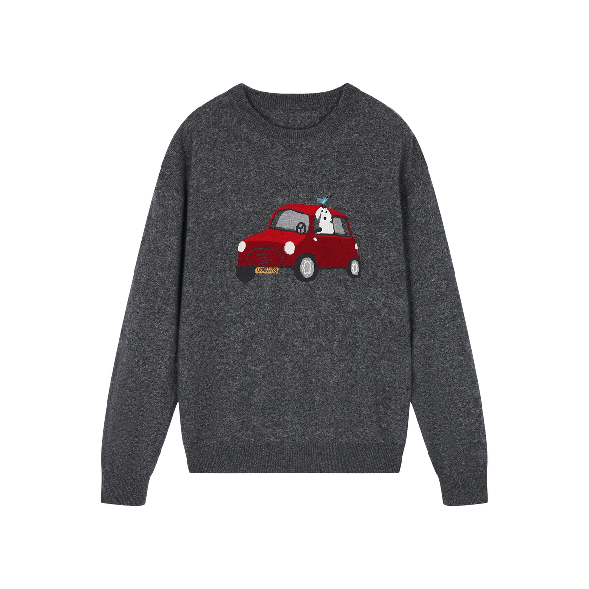 Traveling puppy print colorblock pullover