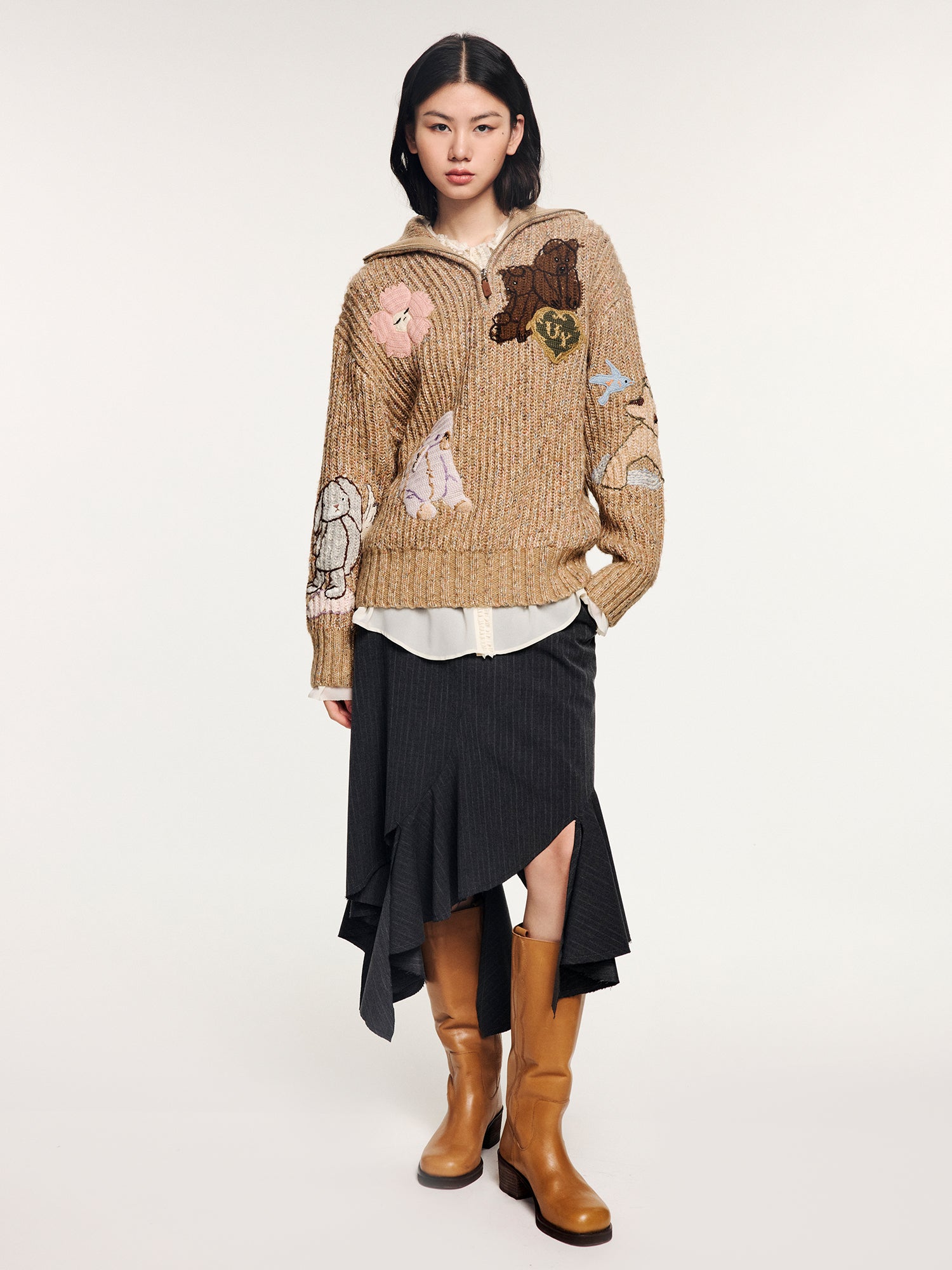 Fantasy elf handmade collar pullover