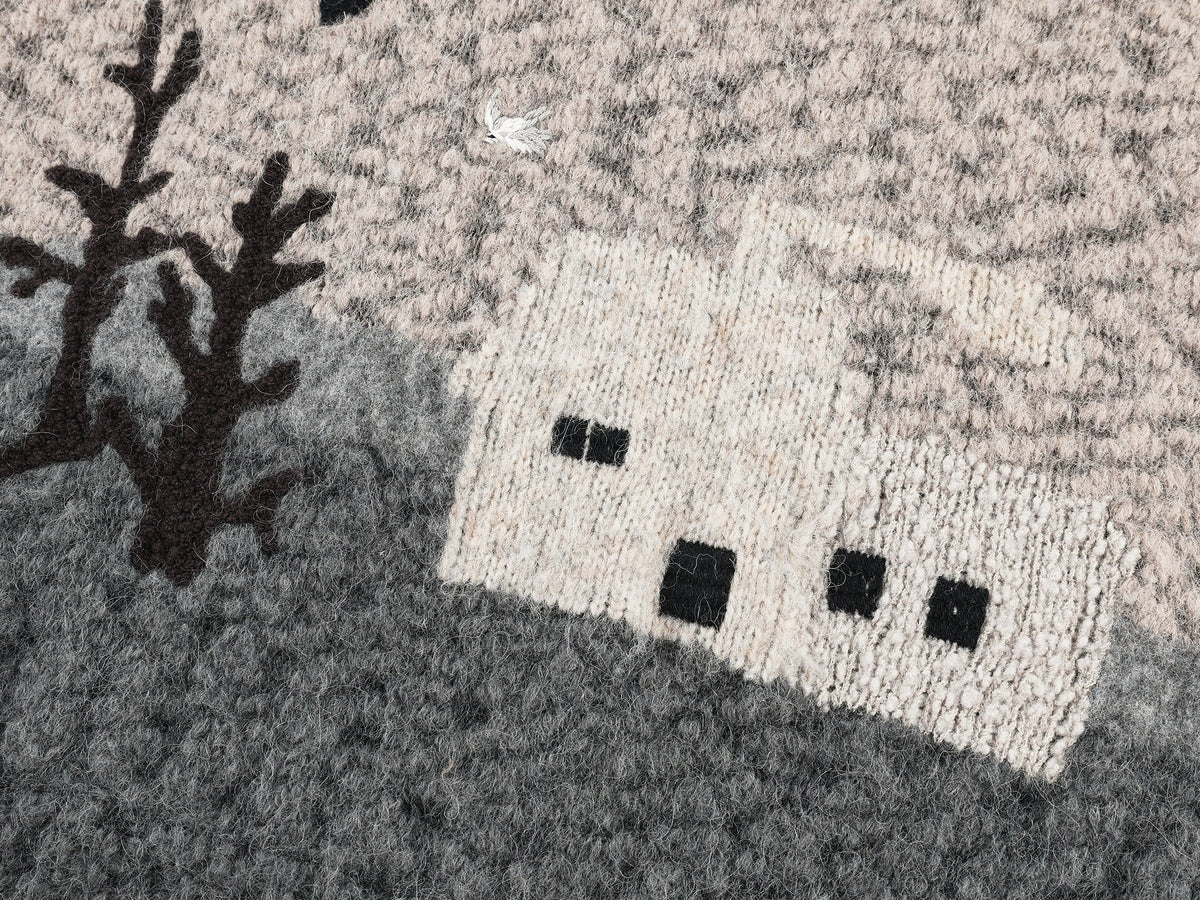 Vintage fantasy landscape pullover knit