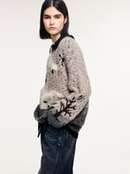 Vintage fantasy landscape pullover knit
