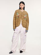 Magical garden beaded knit cardigan