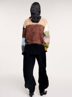 Color block knit cardigan