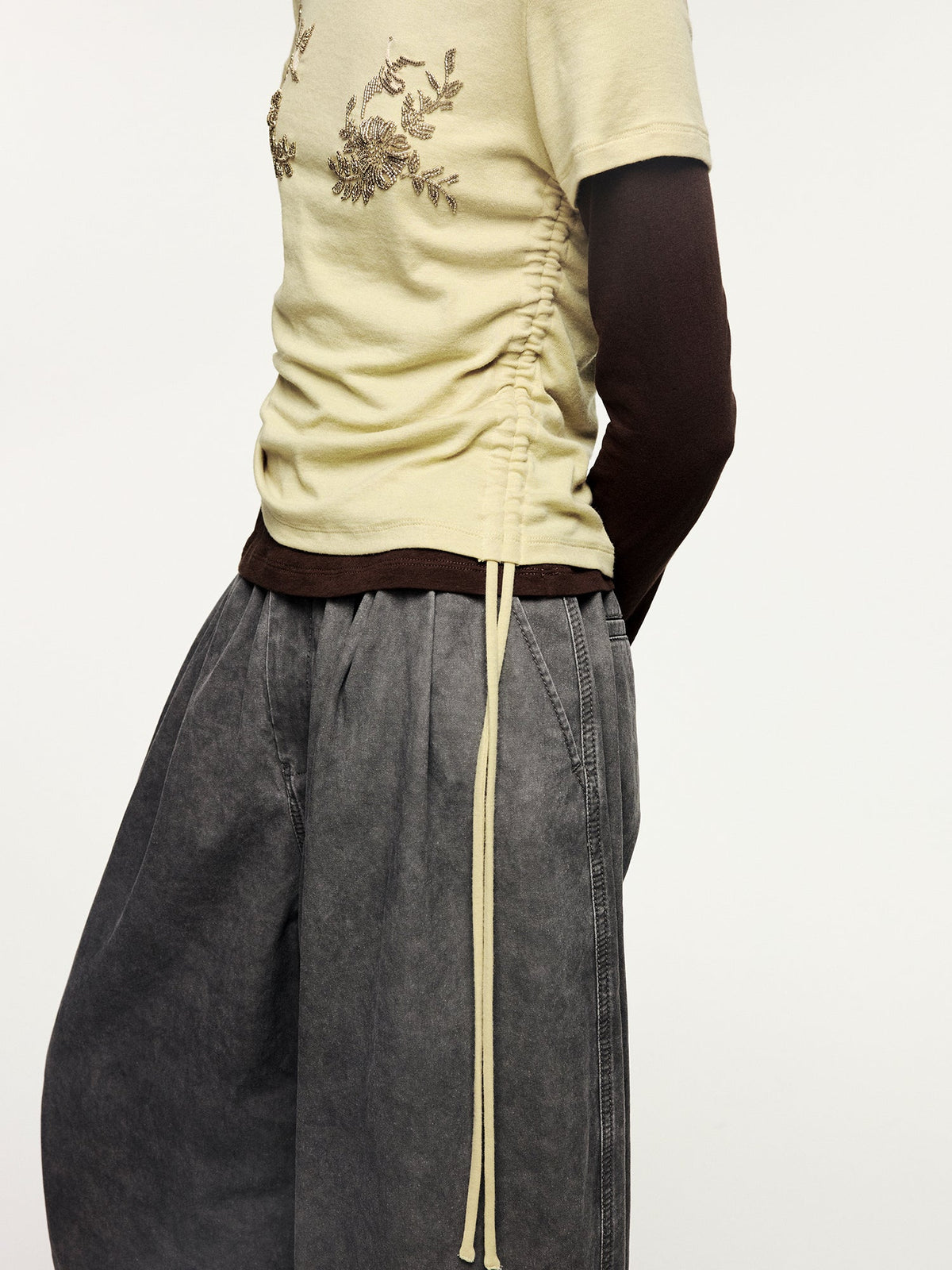Magical garden beaded layered t-shirt