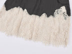 Lace panel sporty long sleeve t-shirt