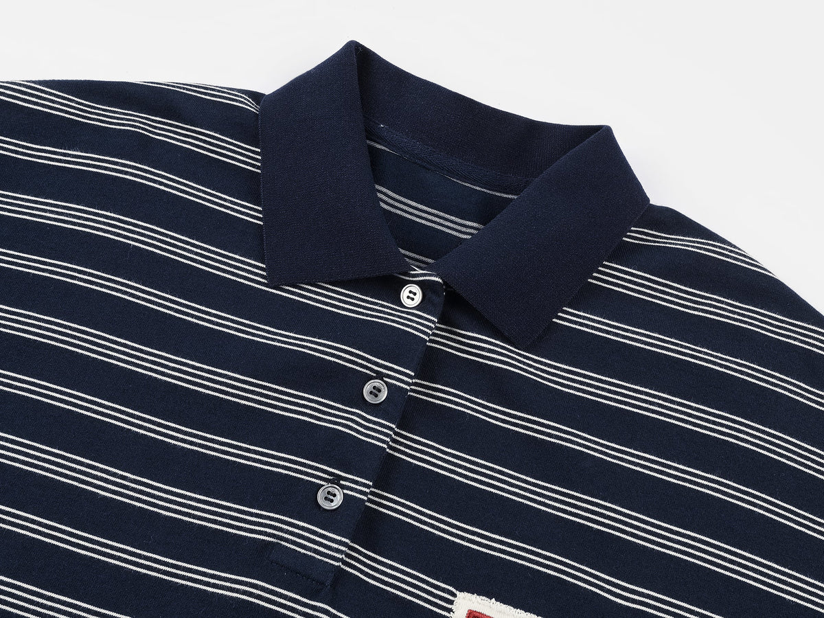 Magical garden floral striped polo shirt