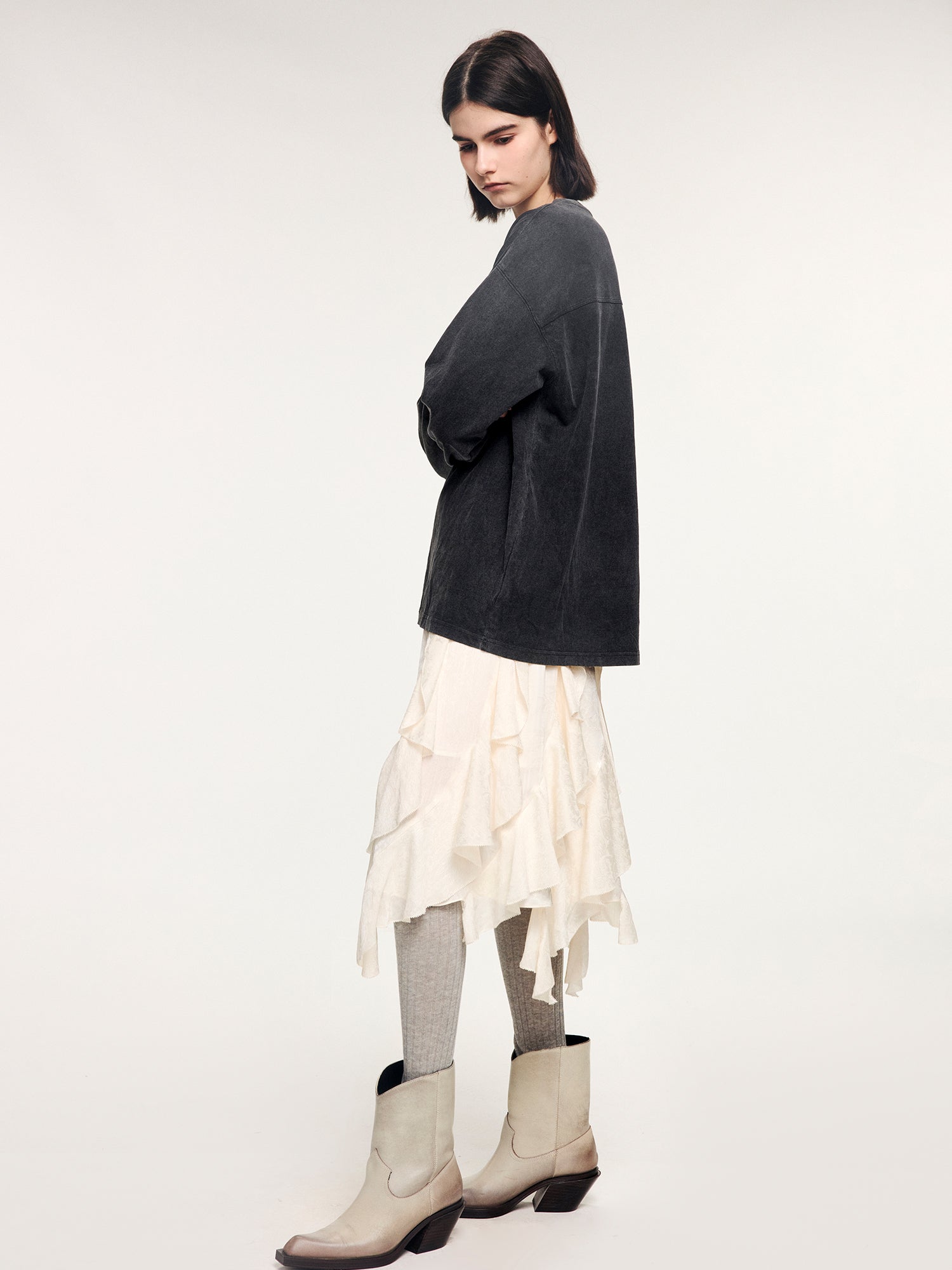 Surreal leaf print long sleeve t-shirt