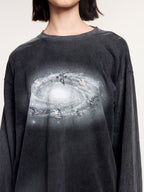Surreal leaf print long sleeve t-shirt