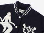 Fantasy undersea appliqué baseball jacket
