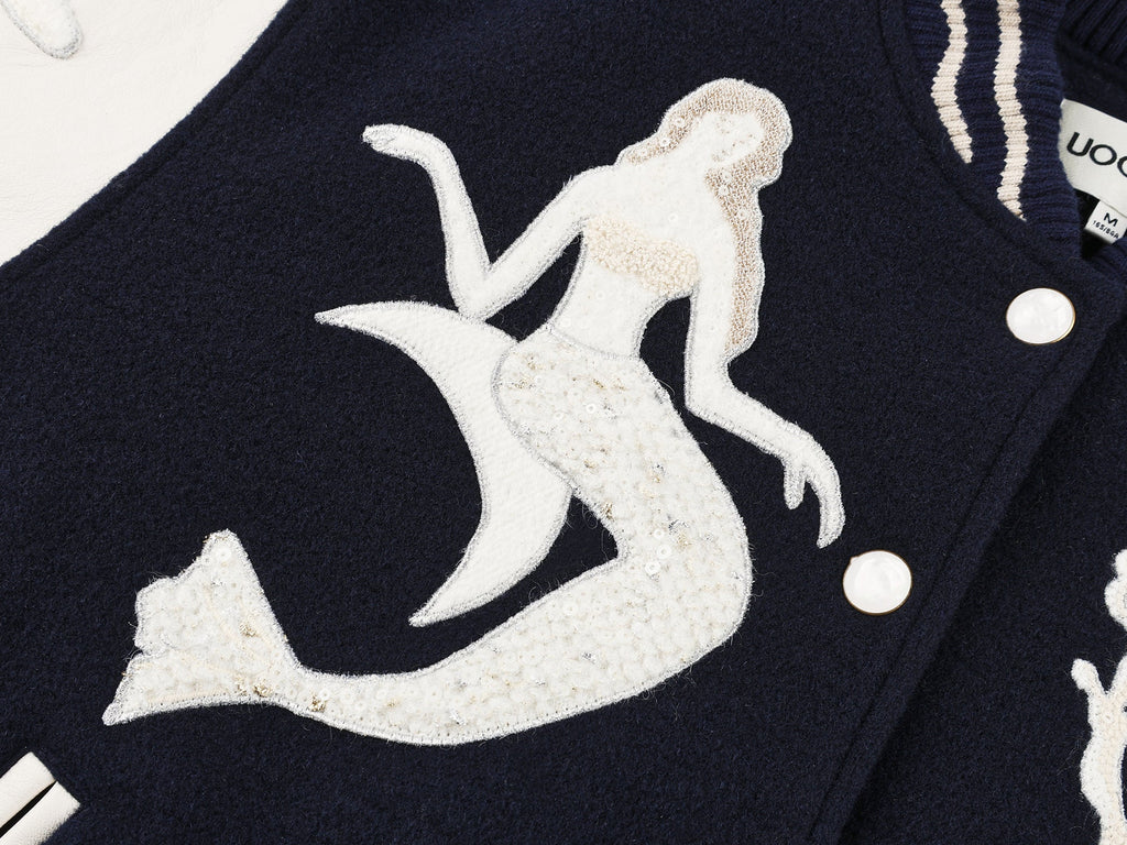Fantasy undersea appliqué baseball jacket
