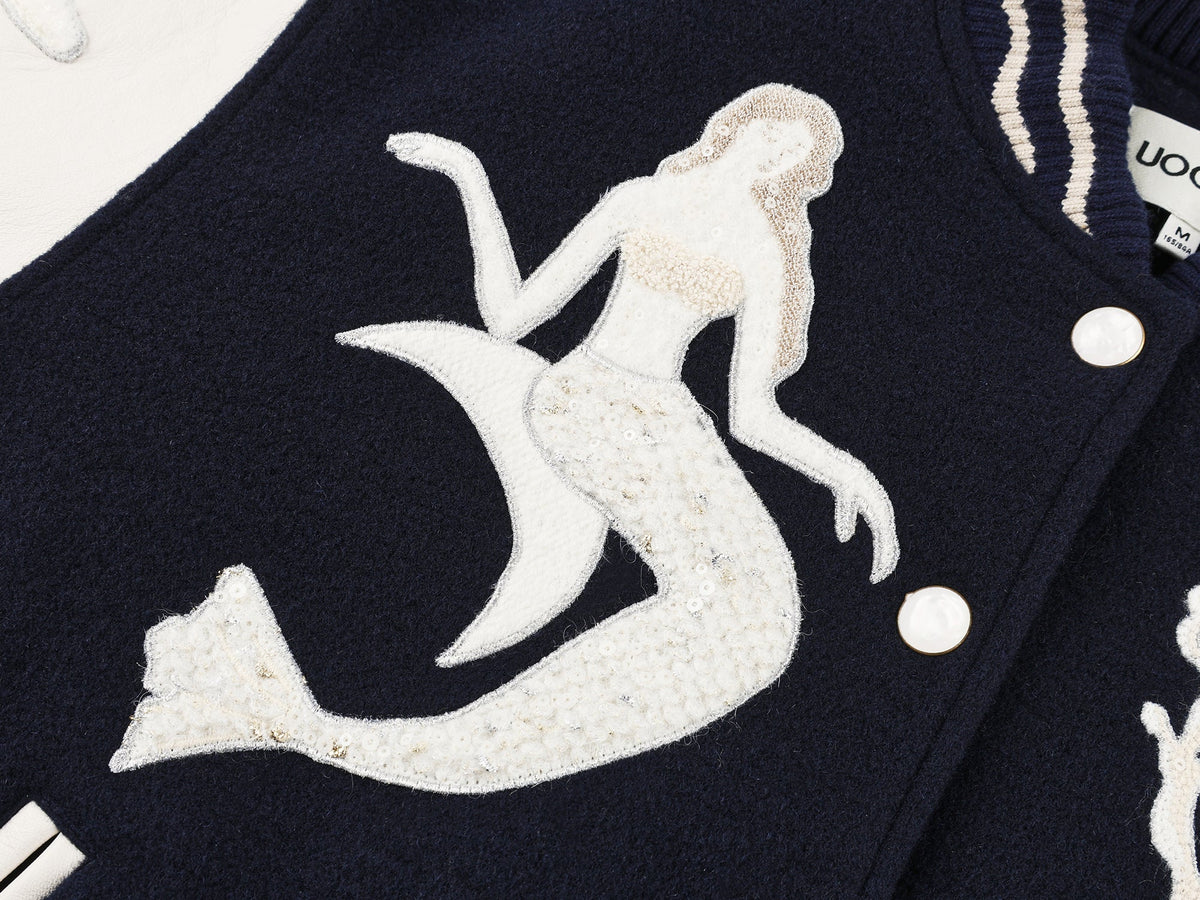 Fantasy undersea appliqué baseball jacket