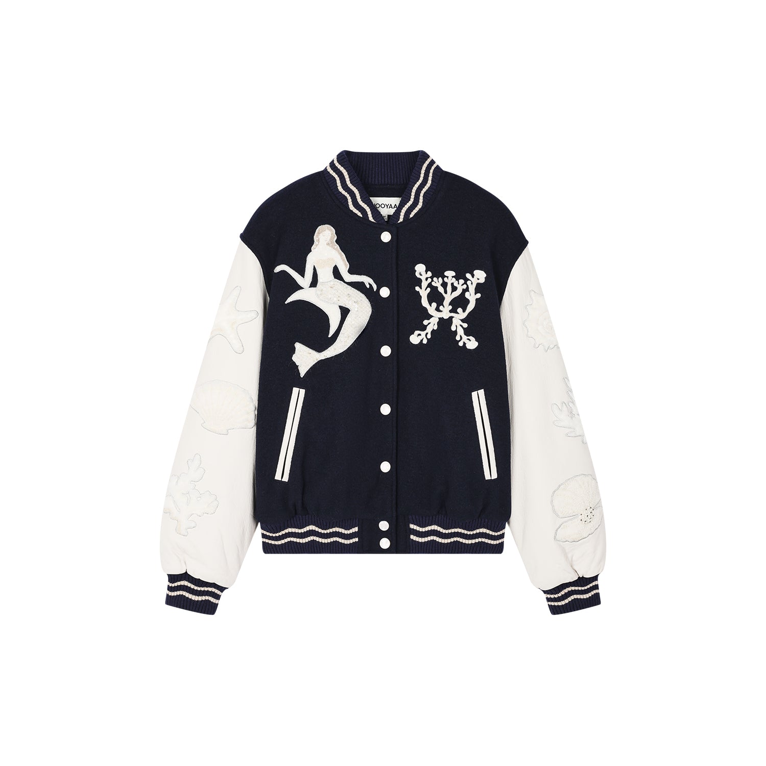 Fantasy undersea appliqué baseball jacket