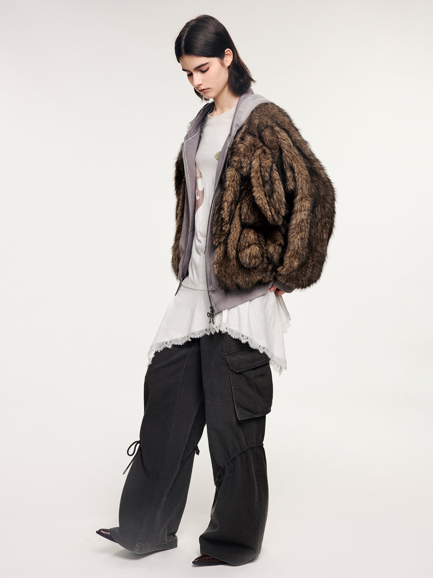 Furry bunny sprite hooded hoodie jacket