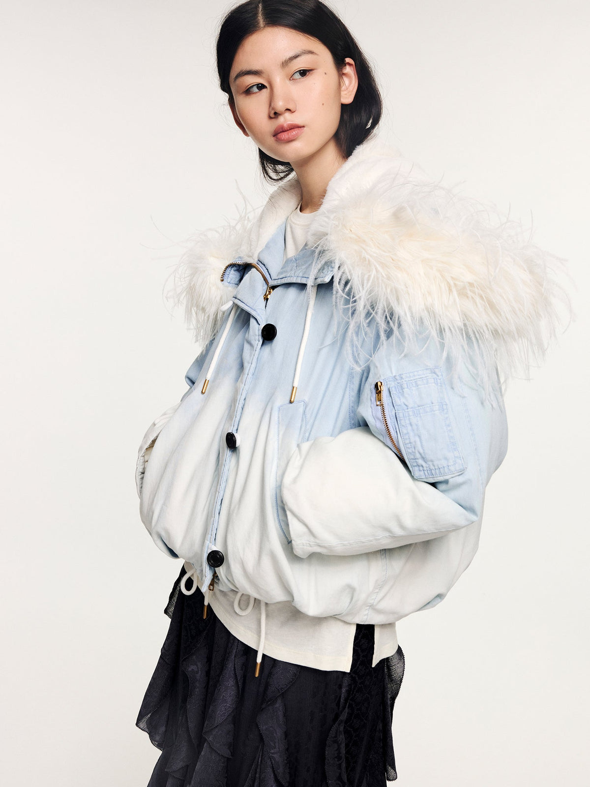 Ostrich-feather N2B down jacket