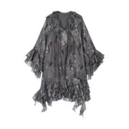 Feather ruffled dress