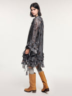 Feather ruffled dress