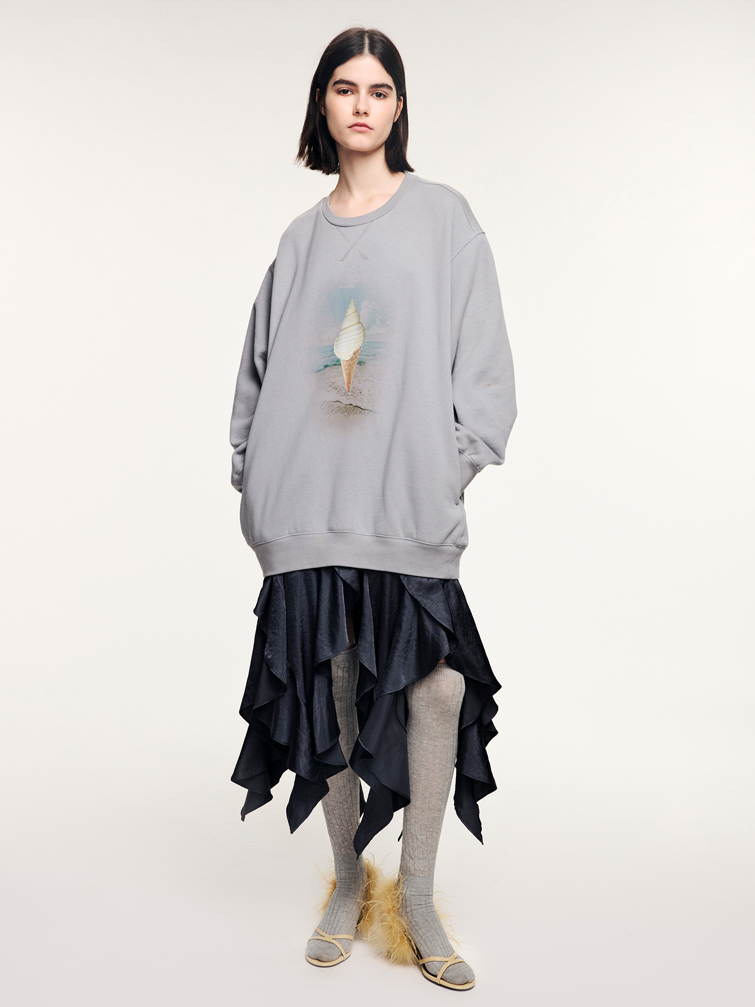 Conch ice cream panel dress