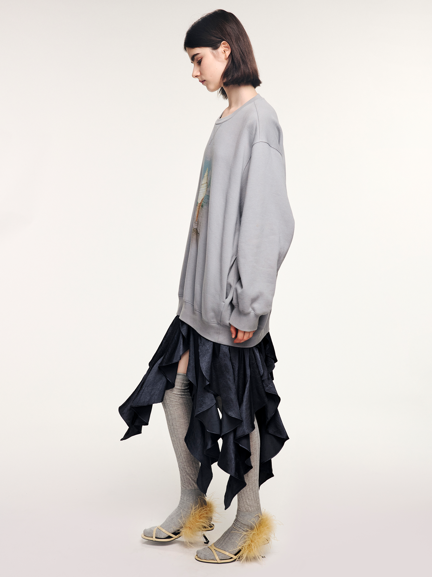 Conch ice cream panel dress