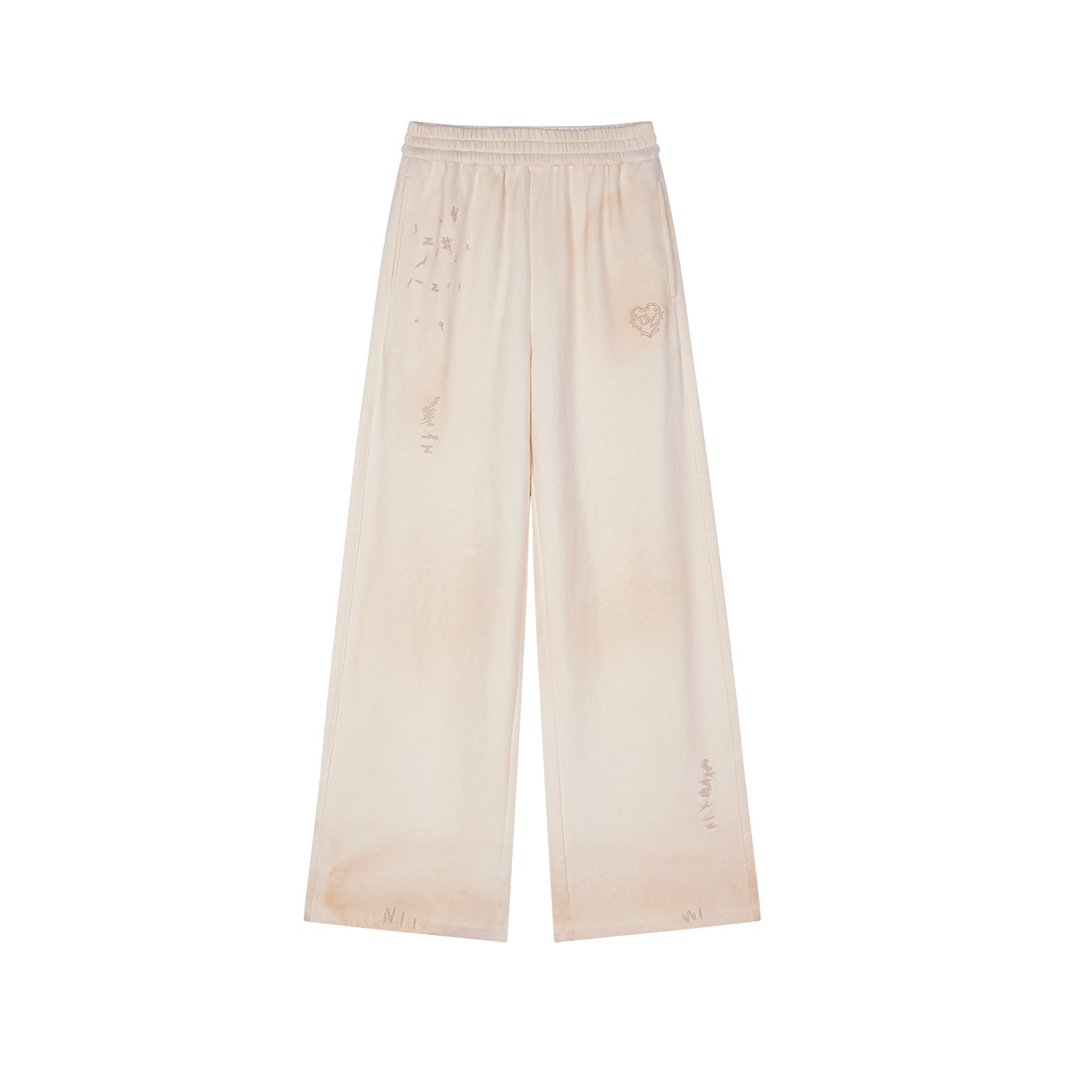 Distressed embroidered sweatpants