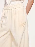Distressed embroidered sweatpants