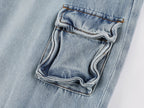 Multi-pocket aluminum wire jeans