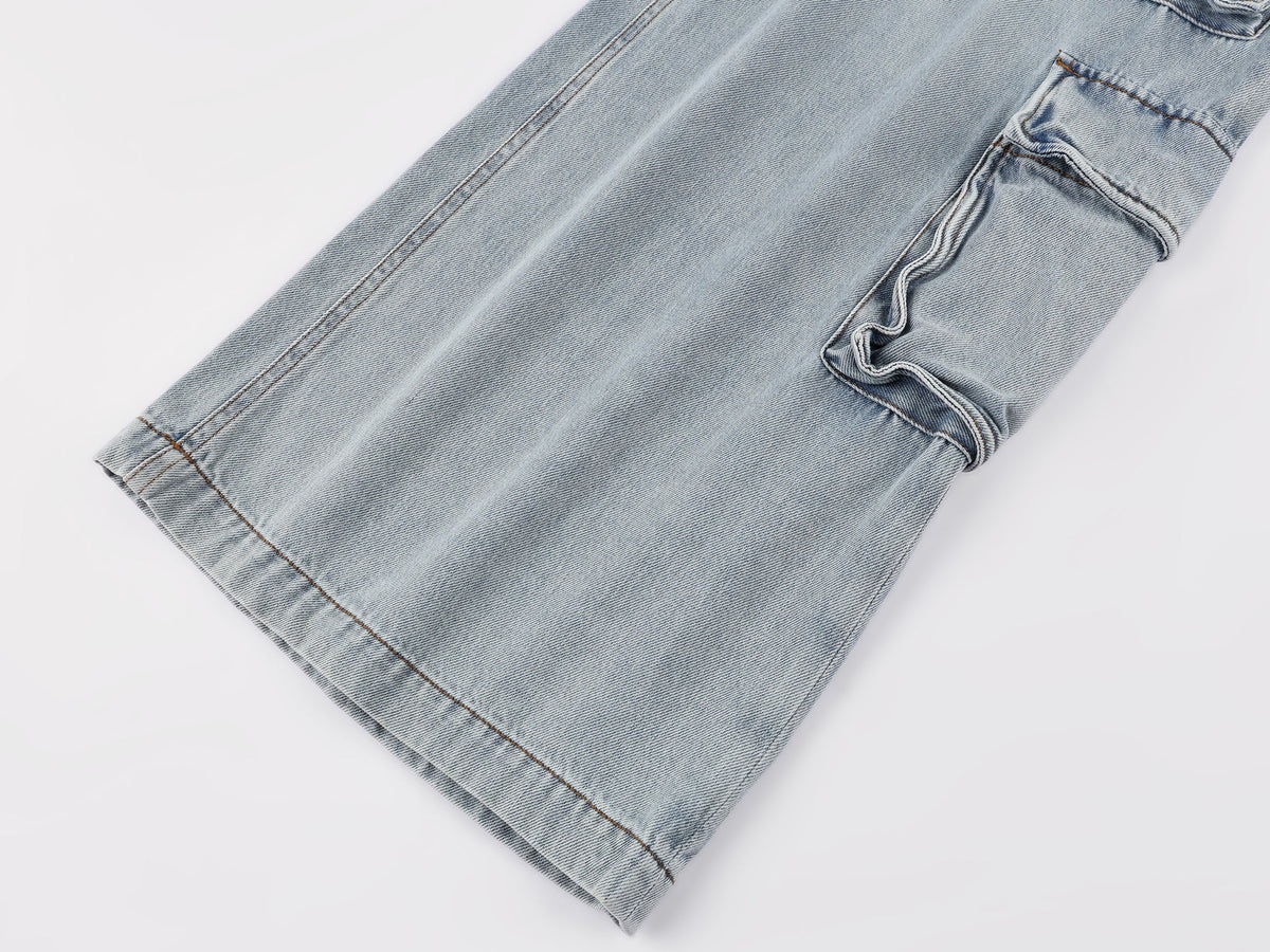 Multi-pocket aluminum wire jeans
