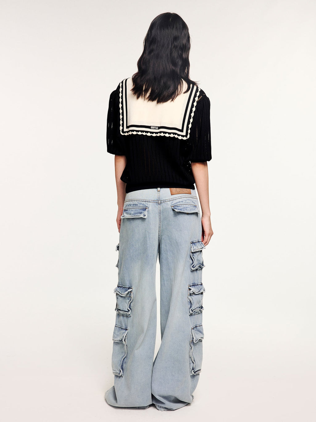 Multi-pocket aluminum wire jeans