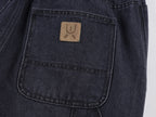 Washed denim utility pants