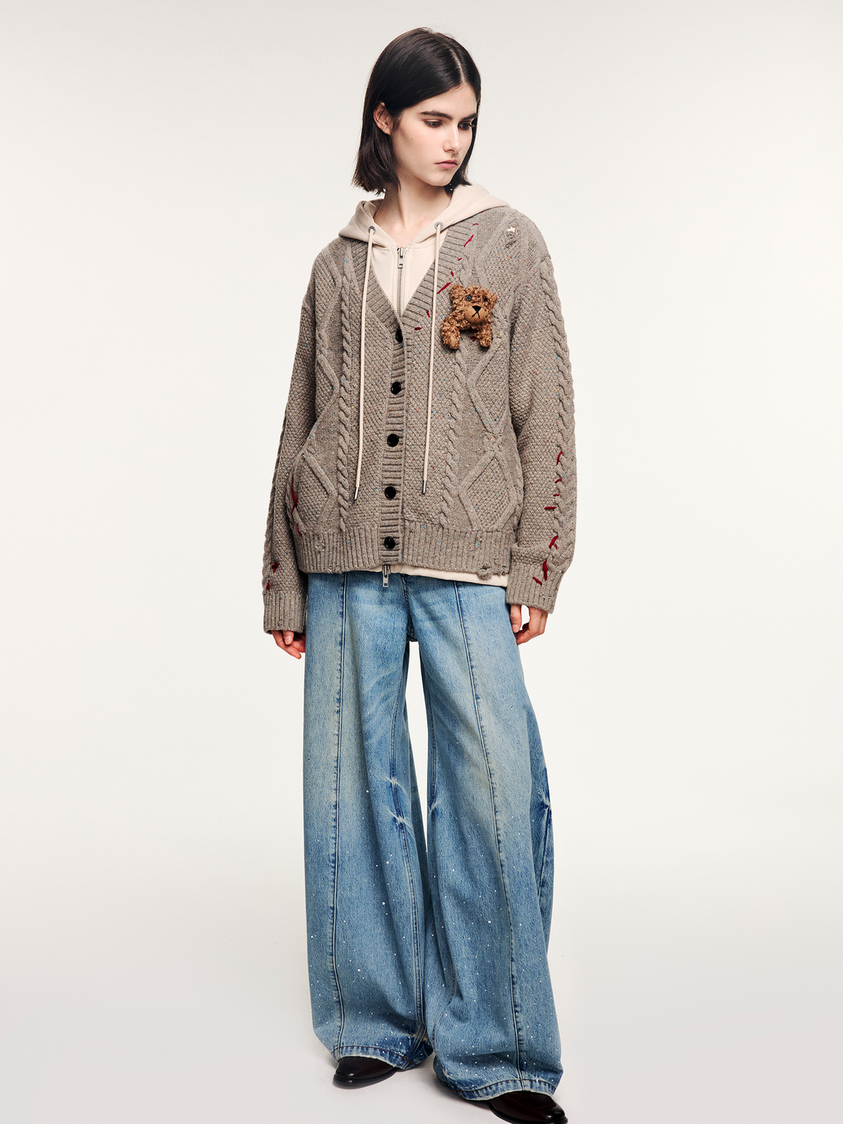 Rhinestone balloon jeans