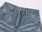 Jacquard denim jeans