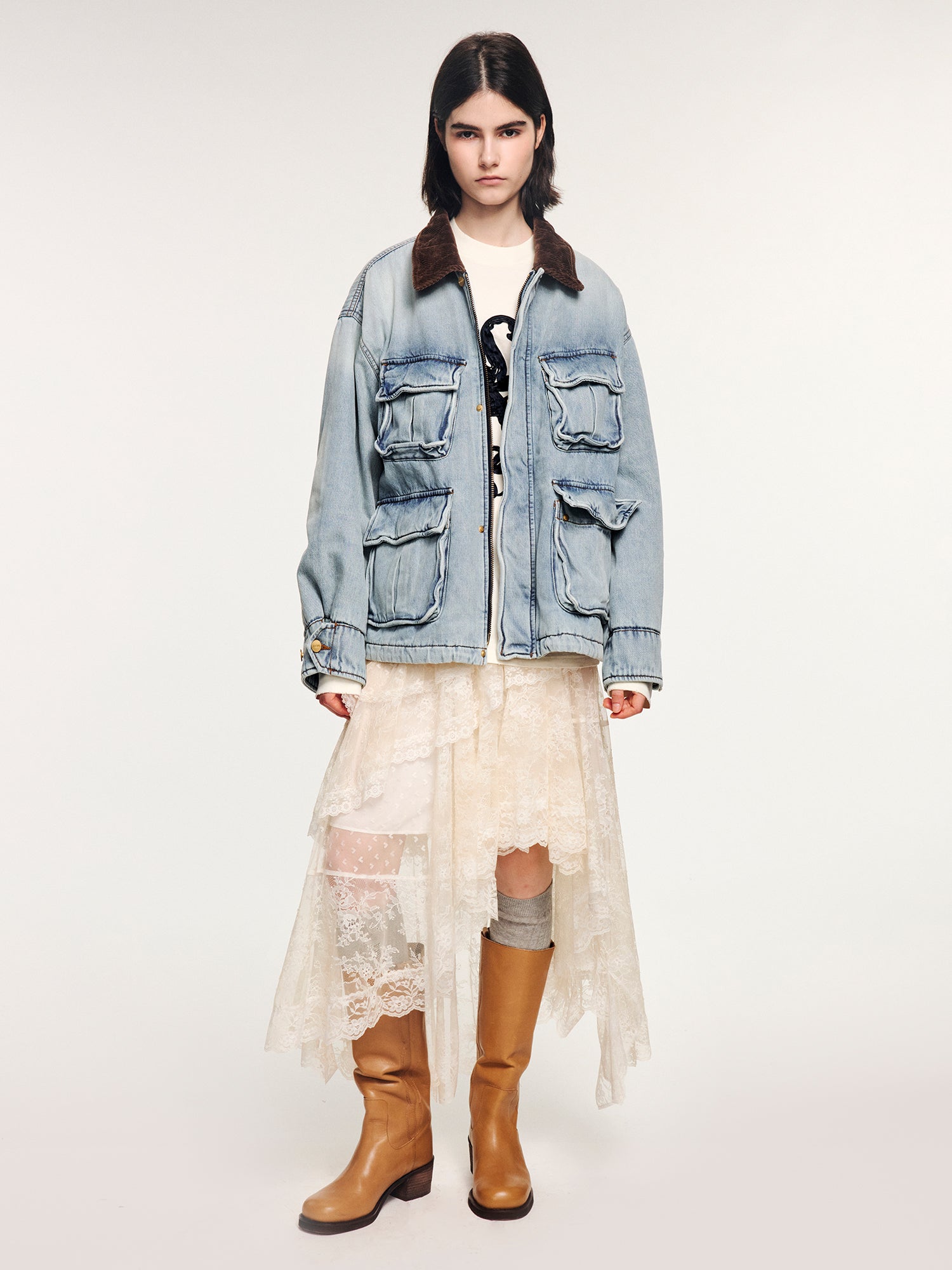 Aluminum wire denim fishing jacket